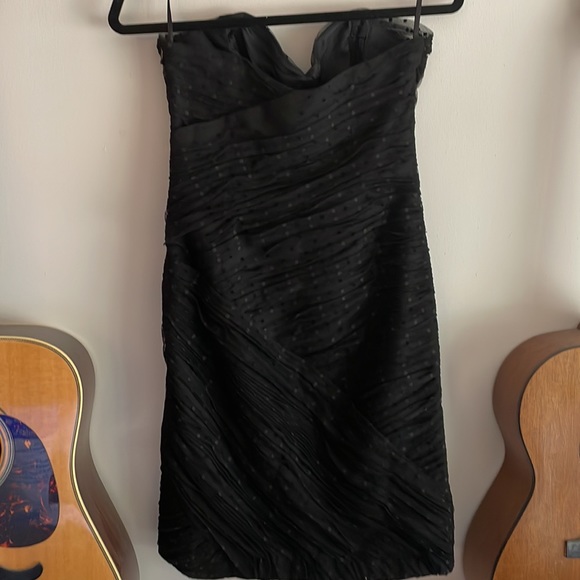 1971 Reid’s Strapless Rutched Black Minidress Size 4 - Picture 3 of 5